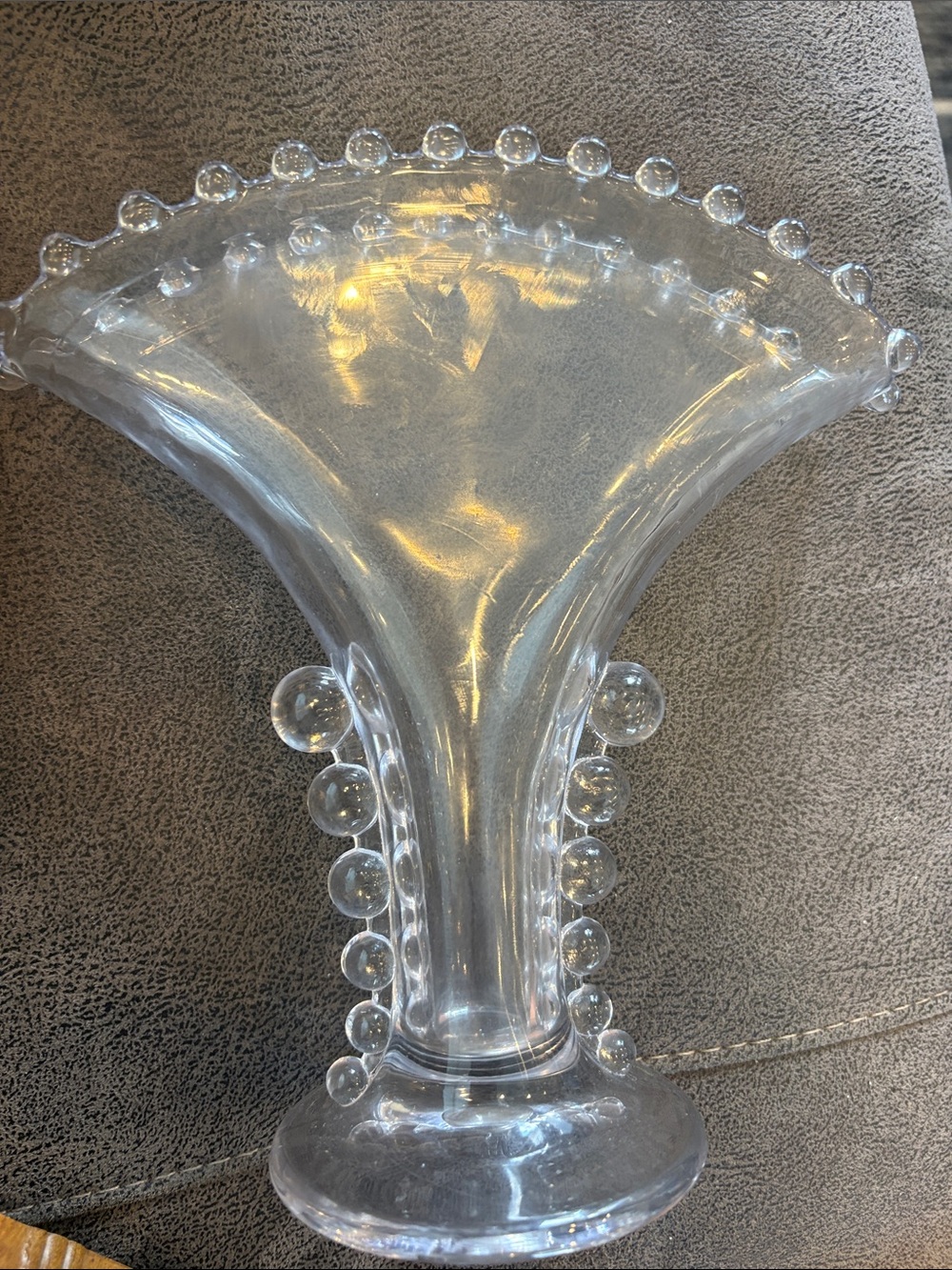 Imperial glass candlewick fan vase